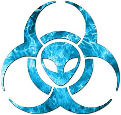Alien Biohazard Symbol - Vinyl Decal Sticker - 4" x 3.75" - Black in Saudi Arabia