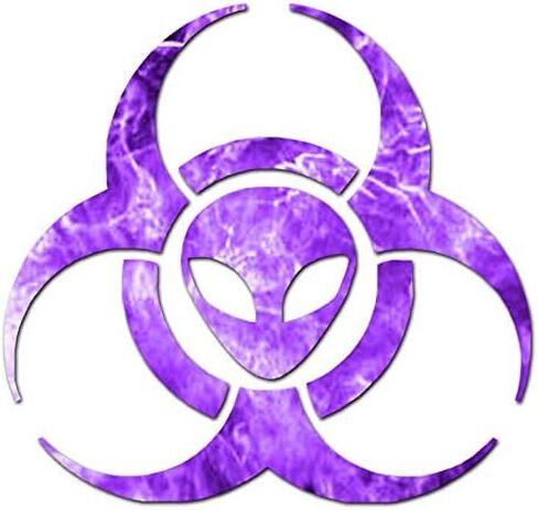 Alien Biohazard Symbol - Vinyl Decal Sticker - 4" x 3.75" - Black in Saudi Arabia