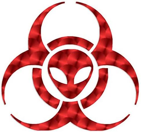 Alien Biohazard Symbol - Vinyl Decal Sticker - 4" x 3.75" - Black in Saudi Arabia