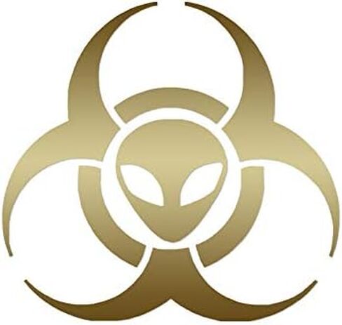 Alien Biohazard Symbol - Vinyl Decal Sticker - 4" x 3.75" - Black in Saudi Arabia