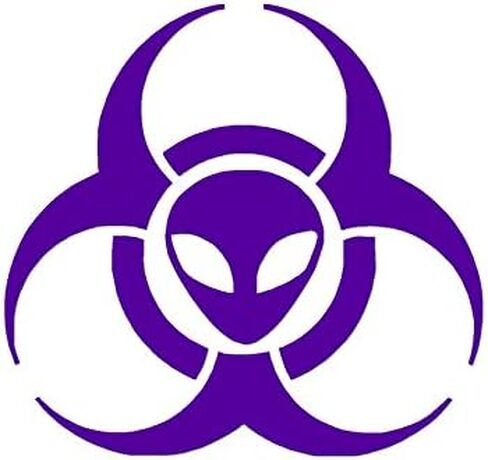 Alien Biohazard Symbol - Vinyl Decal Sticker - 4" x 3.75" - Black in Saudi Arabia