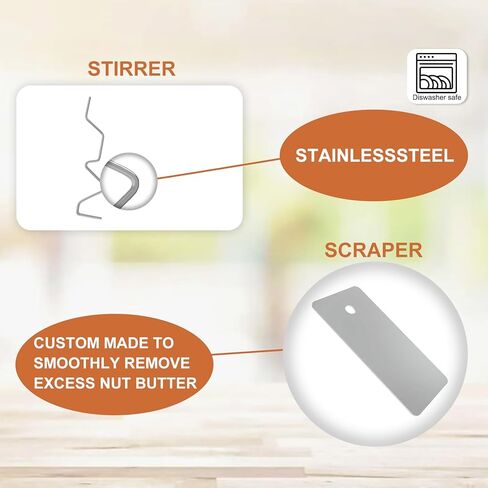 أداة تقليب زبدة الفول السوداني الجديدة من BUSOHA، خلاط زبدة الفول السوداني الطبيعي من الفولاذ المقاوم للصدأ، أداة تقليب زبدة الجوز لخلط مربى الزبدة المختلفة in Kuwait