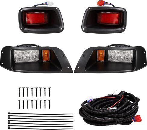 EZGO Light Kit أضواء عربة الغولف 12 فولت LED المصباح الأمامي ومجموعة الضوء الخلفي تجميع الشارع القانوني لنماذج EZGO TXT 1996-2013 in Saudi Arabia
