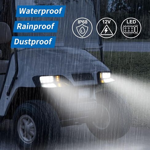 EZGO Light Kit أضواء عربة الغولف 12 فولت LED المصباح الأمامي ومجموعة الضوء الخلفي تجميع الشارع القانوني لنماذج EZGO TXT 1996-2013 in Saudi Arabia