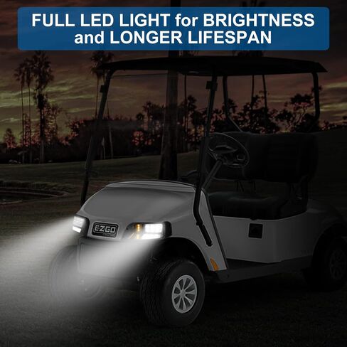 EZGO Light Kit أضواء عربة الغولف 12 فولت LED المصباح الأمامي ومجموعة الضوء الخلفي تجميع الشارع القانوني لنماذج EZGO TXT 1996-2013 in Saudi Arabia