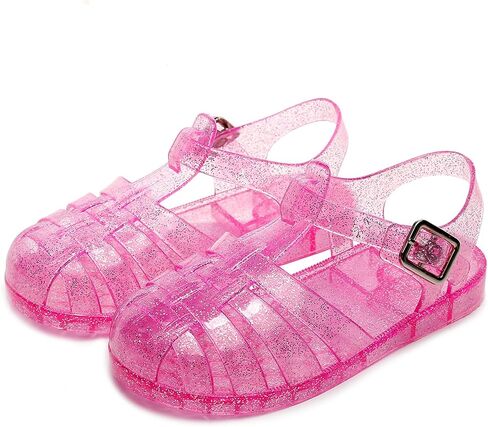 TANDEFLY Toddler Girls Jelly Sandals Soft Rubber Sole Closed Toe Beach Summer Shoes Princess Flat in Saudi Arabia