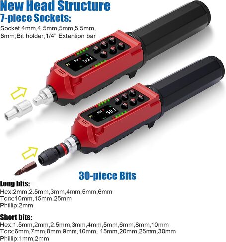 Digital Torque Screwdriver, 1.5-88.5in-lbs./0.15-10Nm, Electronic Adjustable Screwdriver Torque Wrench Set with ±1% Accuracy, Vibration, Buzzer, LED Notification for Gunsmithing, Scope Mounting in Saudi Arabia
