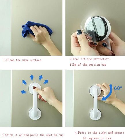 Large Sliding Glass Door Sticky Suction Cup Door Handle Seamless Sliding Door Suction Cup Travel Door Handle Set (White) in Saudi Arabia