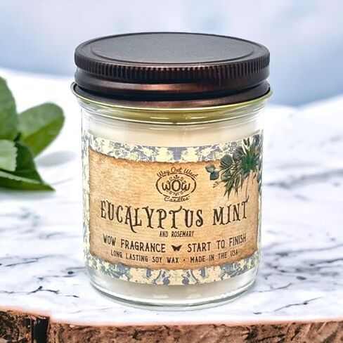 شمعة معطرة للمنزل من Way Out West Candles - عطر منزلي طويل الأمد أو زيوت عطرية - شموع صغيرة هدايا للنساء - 12 أونصة شموع صويا الصنوبر الطبيعية من بينيون - صنع في الولايات المتحدة الأمريكية in Saudi Arabia