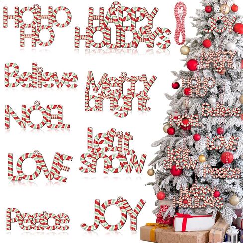 9 Pcs Christmas Word Sign Ornaments Xmas Wooden Cutout Letter Hanging Craft Wall Decor Believe Sign Joy Peace Sign Farmhouse Christmas Tree Decorations Winter Party Supplies (Gold, Chic) in Saudi Arabia