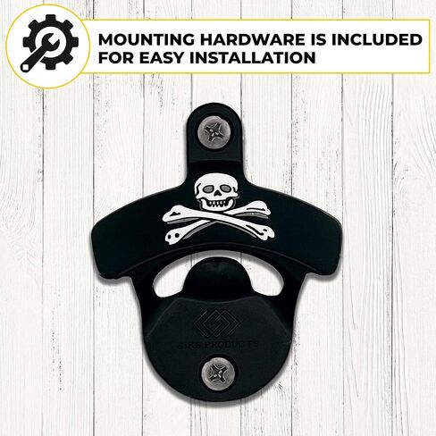 Pirate Skull & Crossbones Wall Mounted Bottle Opener and Cap Catcher Bundle, Beer Opener, Beer Accessories for Men and Women, Kitchens and Bars in Saudi Arabia