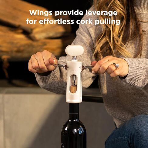 فتاحة زجاجات وفتاحة زجاجات على شكل جناح النبيذ الفاخر من أرنب، لؤلؤة 2.36 × 1.97 × 7.68 بوصة in Kuwait