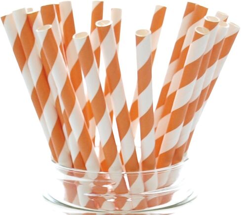 Aqua Blue Striped Drinking Straws - 25 Pack - Vintage Bulk Paper Straws, Aqua Blue Stripe Party Straws in Saudi Arabia