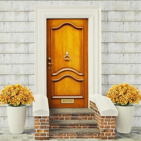 120 Bundles Artificial Flowers for Outdoors UV Resistant Faux Flowers for Garden Porch Window Yard Home Office School Weddings Indoor Outside Decorations (Yellow) in Saudi Arabia