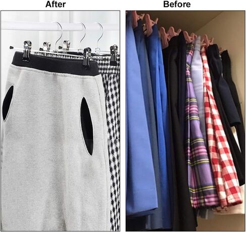 NORTHERN BROTHERS Pants Hangers with Clips 20 Pack, Adjustable Skirt Hangers for Women Metal Pants Hangers for Jeans in Saudi Arabia