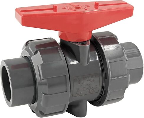 1 "PVC True Union Ball Valve، صمام كروي ذو مقبس منزلق مع منفذ كامل، حلقة دائرية EPDM، مصنف عند 150 رطل لكل بوصة مربعة، مقبس 1 بوصة in Kuwait