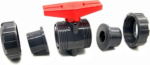 1 "PVC True Union Ball Valve، صمام كروي ذو مقبس منزلق مع منفذ كامل، حلقة دائرية EPDM، مصنف عند 150 رطل لكل بوصة مربعة، مقبس 1 بوصة in Kuwait