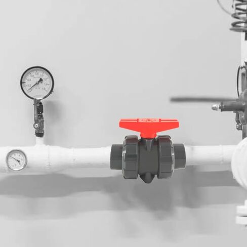 1 "PVC True Union Ball Valve، صمام كروي ذو مقبس منزلق مع منفذ كامل، حلقة دائرية EPDM، مصنف عند 150 رطل لكل بوصة مربعة، مقبس 1 بوصة in Kuwait