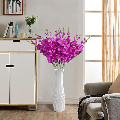 IPOPU 10 PCS Gladiolus Artificial Flowers 30.3 in Gladiolus Flowers Silk Gladiolus Flowers with Stems Artificial Gladiolus Flowers Faux Gladiolus for Home Wedding Office Decoration(Dark Purple) in Saudi Arabia