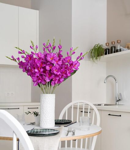 IPOPU 10 PCS Gladiolus Artificial Flowers 30.3 in Gladiolus Flowers Silk Gladiolus Flowers with Stems Artificial Gladiolus Flowers Faux Gladiolus for Home Wedding Office Decoration(Dark Purple) in Saudi Arabia