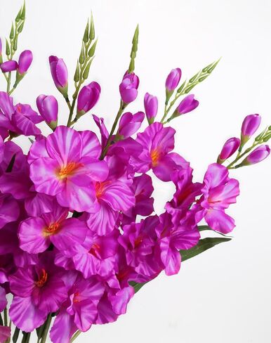 IPOPU 10 PCS Gladiolus Artificial Flowers 30.3 in Gladiolus Flowers Silk Gladiolus Flowers with Stems Artificial Gladiolus Flowers Faux Gladiolus for Home Wedding Office Decoration(Dark Purple) in Saudi Arabia