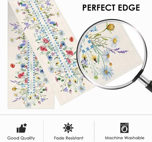 Emvency Spring Floral Table Runner, Seasonal Summer Wild Flower Table Runners for Kitchen Coffee Table Family Dinners Holiday Parties Wedding Events Decor(13x72 inch) in Saudi Arabia