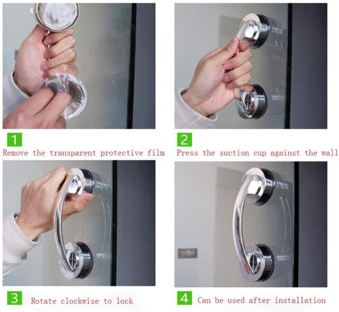 Large Sliding Glass Door Sticky Suction Cup Door Handle Seamless Sliding Door Suction Cup Travel Door Handle Set (White) in Saudi Arabia