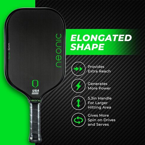 Force 16mm Carbon Fiber Pickleball Paddle, Thermoformed Elongated Professional Paddle with Foam Injection Unibody in Saudi Arabia