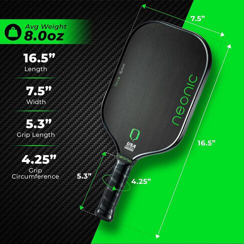 Force 16mm Carbon Fiber Pickleball Paddle, Thermoformed Elongated Professional Paddle with Foam Injection Unibody in Saudi Arabia