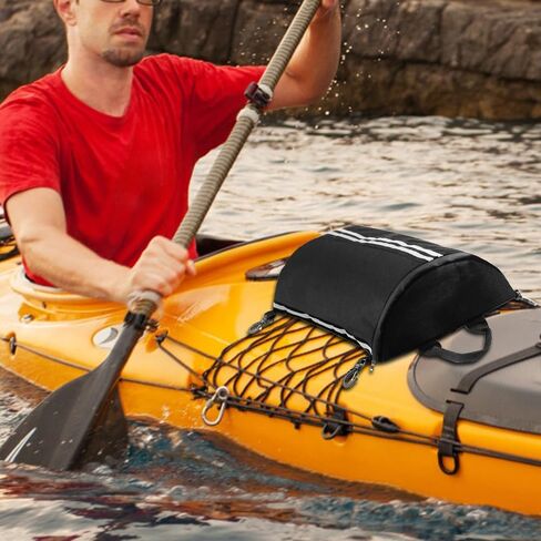 حقيبة MiOYOOW Kayak Deck، حقيبة تخزين شبكية مقاومة للماء لركوب الأمواج، حقيبة مجداف على سطح السفينة مع شرائط عاكسة لقارب قوارب الكاياك in Saudi Arabia
