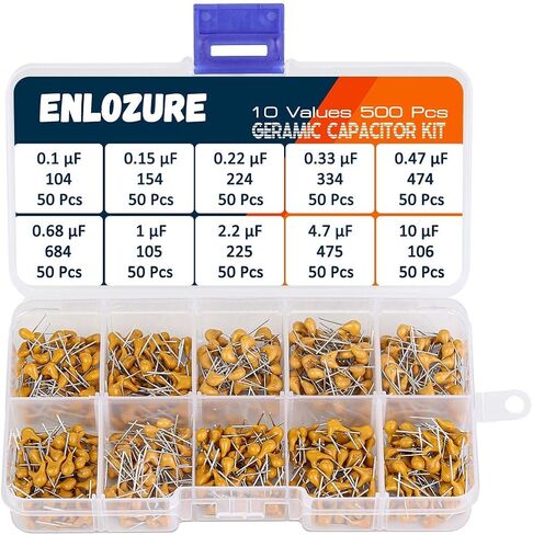 300 Pcs 10 Values 10 pF-100 nF Multilayer Monolithic Ceramic Capacitor Assortment Kit in Saudi Arabia