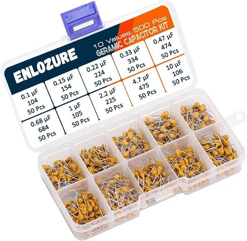 300 Pcs 10 Values 10 pF-100 nF Multilayer Monolithic Ceramic Capacitor Assortment Kit in Saudi Arabia