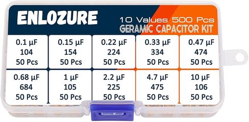 300 Pcs 10 Values 10 pF-100 nF Multilayer Monolithic Ceramic Capacitor Assortment Kit in Saudi Arabia