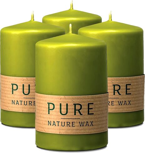 HYOOLA PURE Natural Pillar Candles - Made of 100% Natural Wax - Paraffin Free - 2.7 x 5 Inch - White Pillar Candles - 3 Pack in Saudi Arabia