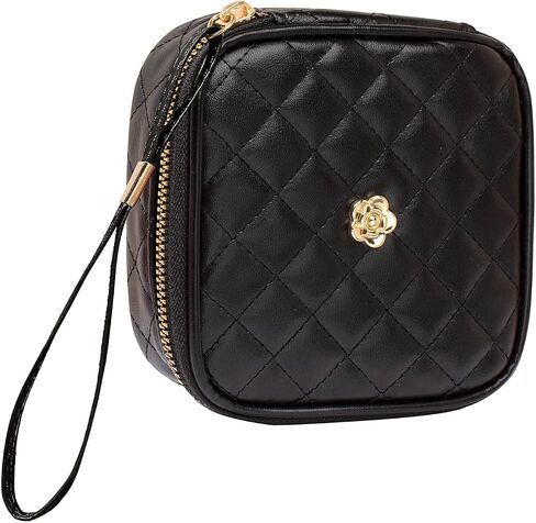 KOTORA Mini Makeup Bag for Purse,Sanitary Napkin Storage Bags,Small Cosmetic Travel Bag Pouch, Coin Purse, Girls Period Bag Feminine Period Pouch for Teen Girls Women (Black) in Saudi Arabia