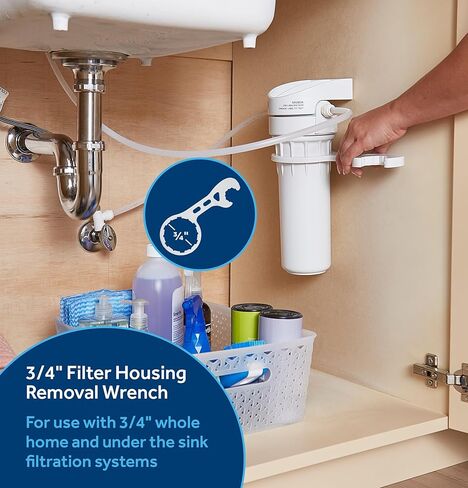 GE Plastic Water Filter Wrench | Allows for Easy Removal of At-Home Water Filtration System | Use for 1" Water Filter Systems | White | HHWRNCH in Kuwait