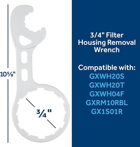 GE Plastic Water Filter Wrench | Allows for Easy Removal of At-Home Water Filtration System | Use for 1" Water Filter Systems | White | HHWRNCH in Kuwait
