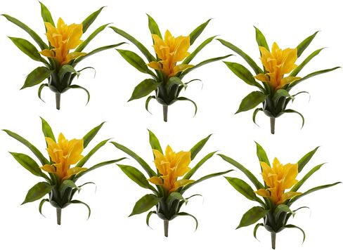 Nearly Natural 10" Bromeliad Artificial Flower Stem, Set of 6, Red, 6 Piece in Saudi Arabia
