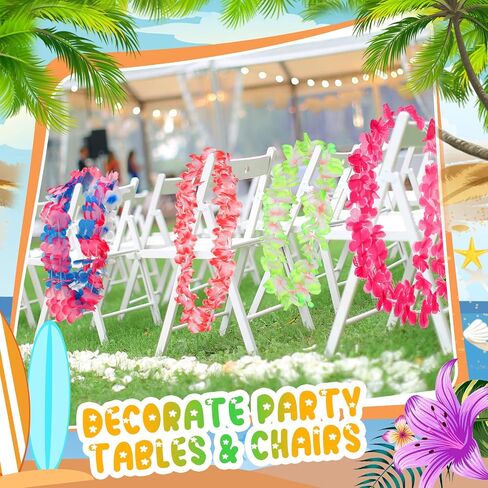 500 Pcs Hawaiian Leis Bulk Luau Leis Necklace Hawaiian Flower Tropical Floral Necklace for Kids Adults Luau Holiday Wedding Beach Birthday Party Supplies Decor Multi Color(Macaron Color) in Kuwait