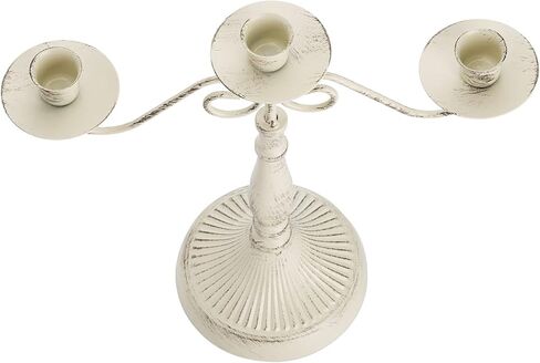 حامل شموع ZOOFOX 3 أذرع، حامل شمعدانات بيضاء لديكور المنزل وحفلات الطعام وحفلات الزفاف هدية الترحيب بالمنزل الجديد in Kuwait