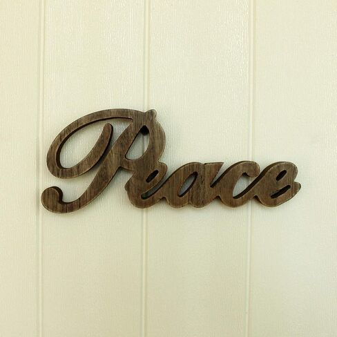 CVHOMEDECO. Rustic Vintage Distressed White Wooden Words Sign Free Standing "Peace" Tabletop/Shelf/Home Wall/Office Decoration Art, 11 x 4-1/4 x 1 Inch in Saudi Arabia