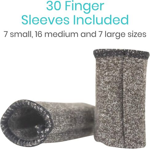 Vive Finger Sleeves (30 Pack) - Compression Cushion for Arthritis, Swelling, Joint Pain Relief - Thumb & Index Guard Wraps Basketball, Golf, Crochet, Writing, & More - Support Protectors for Sports in Saudi Arabia