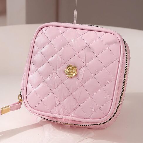 KOTORA Mini Makeup Bag for Purse,Sanitary Napkin Storage Bags,Small Cosmetic Travel Bag Pouch, Coin Purse, Girls Period Bag Feminine Period Pouch for Teen Girls Women (Black) in Saudi Arabia
