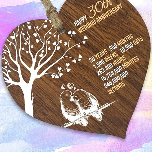 1st Wedding Anniversary Wooden Heart Plaque, Dark Wood Christmas Sign Keepsake, Celebrate Paper Anniversary Wife Husband Boyfriend Girlfriend Mom Dad, Plaque with Quotes Gifts from the Kids in Saudi Arabia
