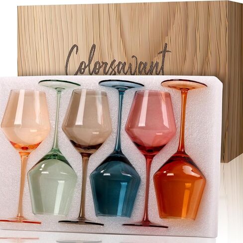 Brown Wine Glasses Set 6-16oz Long Stem-African American Wine Glasses - Hand Blown Amber Stemware for Wedding,Birthday Party in Saudi Arabia