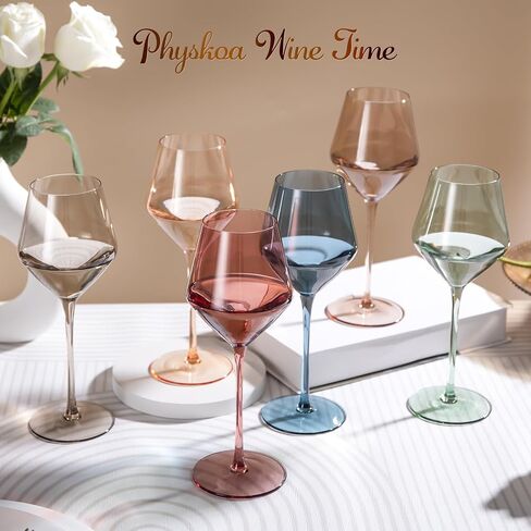 Brown Wine Glasses Set 6-16oz Long Stem-African American Wine Glasses - Hand Blown Amber Stemware for Wedding,Birthday Party in Saudi Arabia