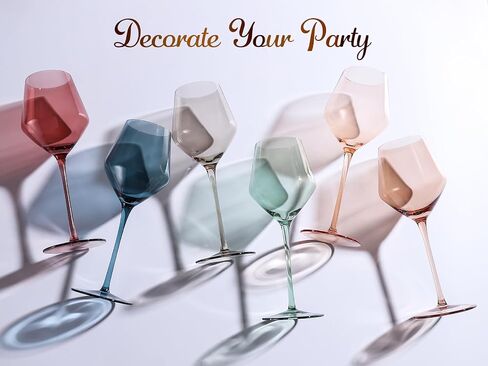 Brown Wine Glasses Set 6-16oz Long Stem-African American Wine Glasses - Hand Blown Amber Stemware for Wedding,Birthday Party in Saudi Arabia