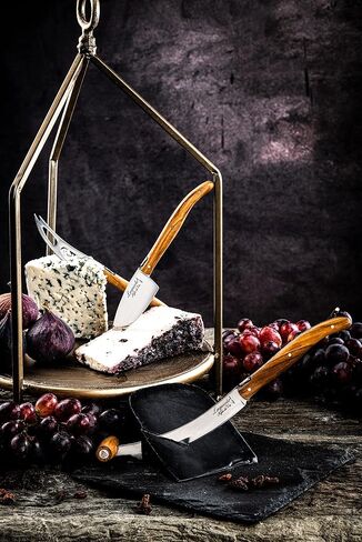 Laguiole Style de Vie Cheese knives, Luxury Line, 3 pieces, Olive Wood, in giftbox in Kuwait