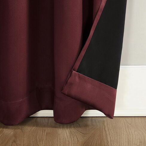 Sun Zero Oslo Theater Grade Extreme Total Blackout Rod Pocket Curtain Panel, 52" x 84", Wine Red in Saudi Arabia