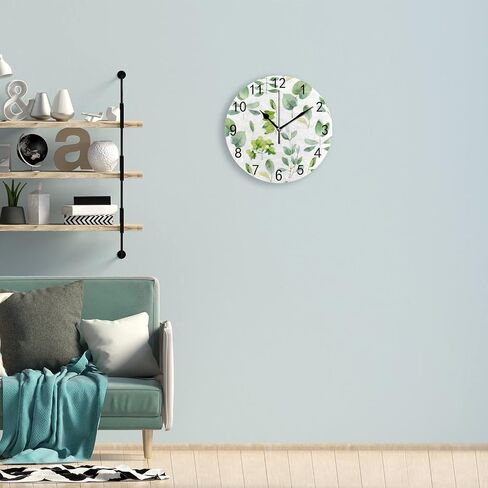ZHONGJI ساعة حائط PVC رسم يدوي تفاح أحمر صامت غير موقوت ديكور بطارية تعمل بدقة المنزل المطبخ غرفة المعيشة غرفة النوم المدرسة 10 بوصة in Saudi Arabia